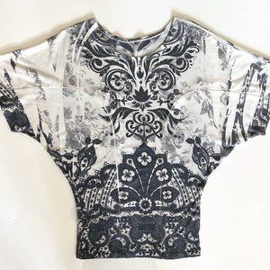Stretch Knit Dolman Blouse with Rhinestones